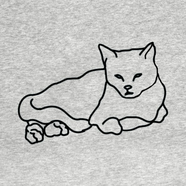 Cat Lying Down Outline by Minervalus-Art